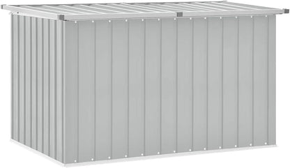 Large Outdoor Storage Box Set, Galvanized Steel & Resin Deck Storage Organizer for Garden Tools, Patio Cushions & Outdoor Equipment