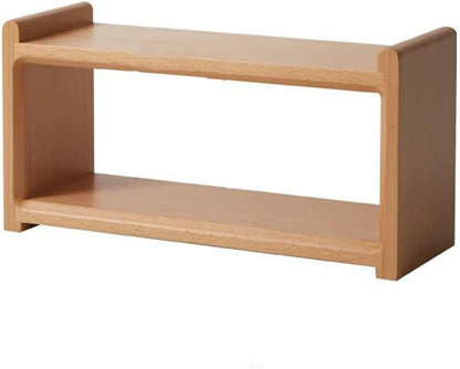 2-Tier Solid Wood Coffee Mug Display Rack - Walnut Finish Countertop Organizer for Kitchen, Coffee Station, Office, Spice Jar Storage Shelf and Cup Holder
