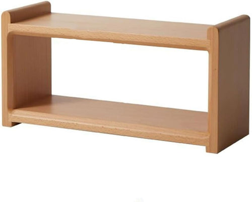2-Tier Solid Wood Coffee Mug Display Rack - Walnut Finish Countertop Organizer for Kitchen, Coffee Station, Office, Spice Jar Storage Shelf and Cup Holder