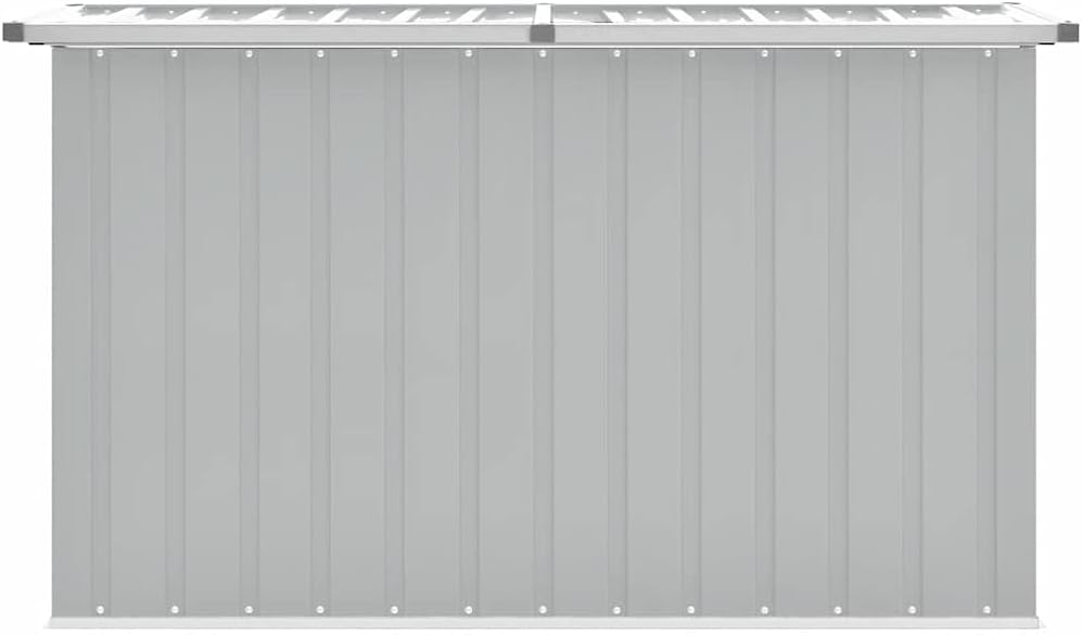 Large Outdoor Storage Box Set, Galvanized Steel & Resin Deck Storage Organizer for Garden Tools, Patio Cushions & Outdoor Equipment