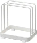 Modern Steel Cutting Board Storage Rack, Kitchen Plate Organizer Holder for Space-Saving Countertop Organization