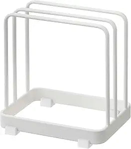Modern Steel Cutting Board Storage Rack, Kitchen Plate Organizer Holder for Space-Saving Countertop Organization