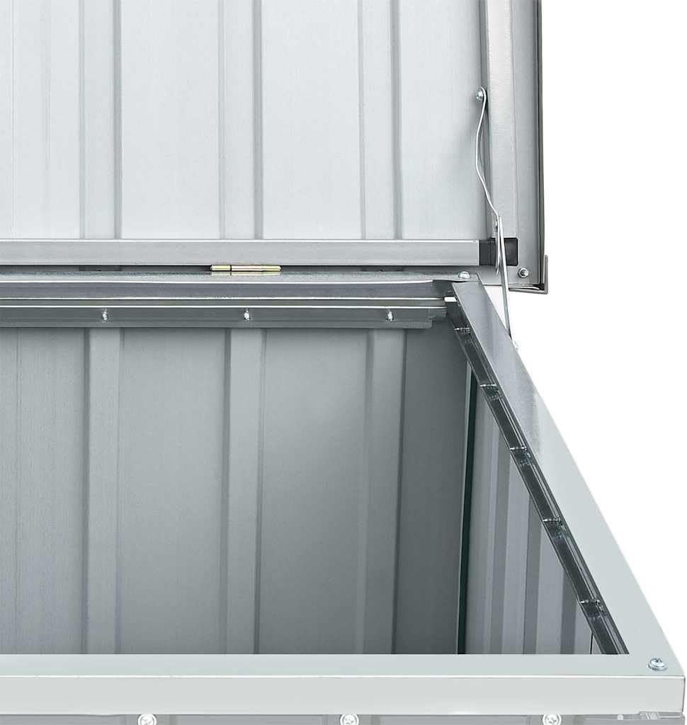 Large Outdoor Storage Box Set, Galvanized Steel & Resin Deck Storage Organizer for Garden Tools, Patio Cushions & Outdoor Equipment