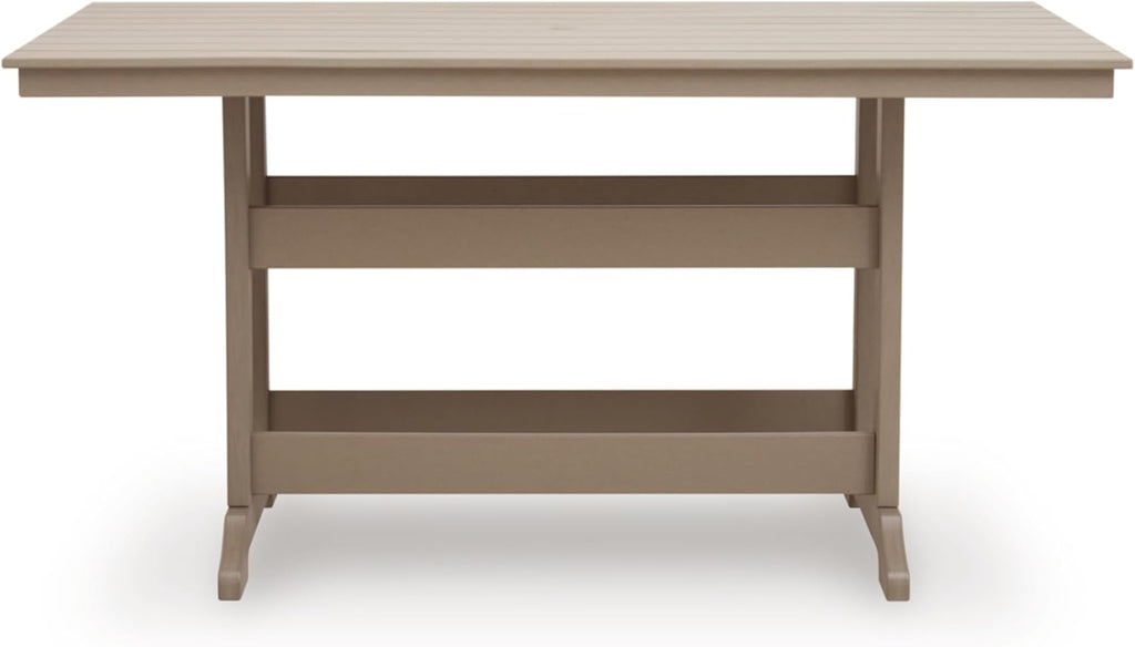 Outdoor Counter Height Dining Table, Weather-Resistant Slatted Patio Table for Garden, Deck & Backyard Entertaining