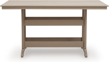 Outdoor Counter Height Dining Table, Weather-Resistant Slatted Patio Table for Garden, Deck & Backyard Entertaining