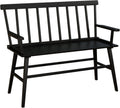 Farmhouse Bamboo Dining Bench with Spindle Back, Windsor Style Entryway Bench for Dining Room, Foyer, Living Room & Balcony Seating