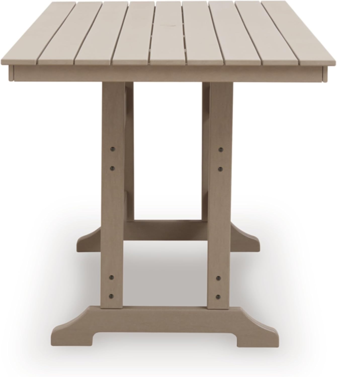 Outdoor Counter Height Dining Table, Weather-Resistant Slatted Patio Table for Garden, Deck & Backyard Entertaining