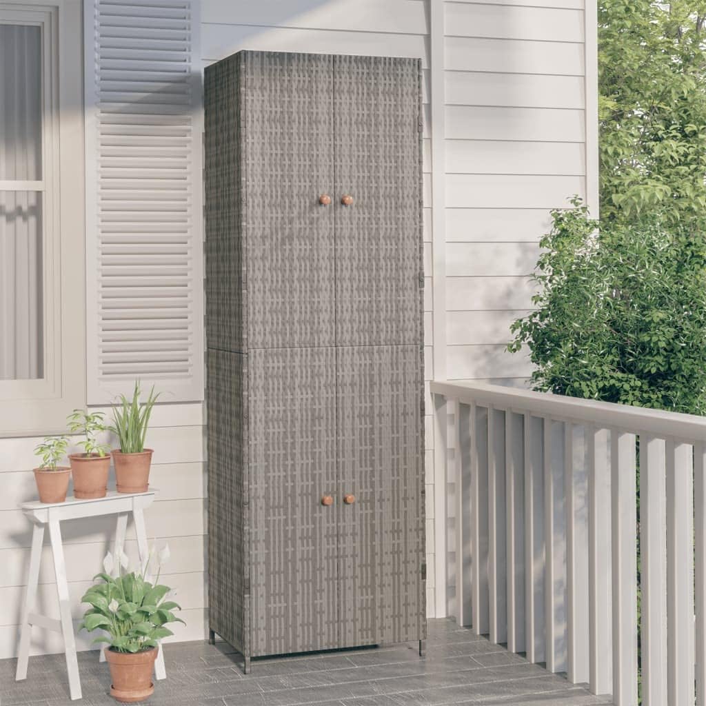 Outdoor Garden Storage Cabinet with Doors and Shelves, Heavy-Duty Metal Tool Organizer Locker for Patio, Garage, Backyard & Outdoor Essentials