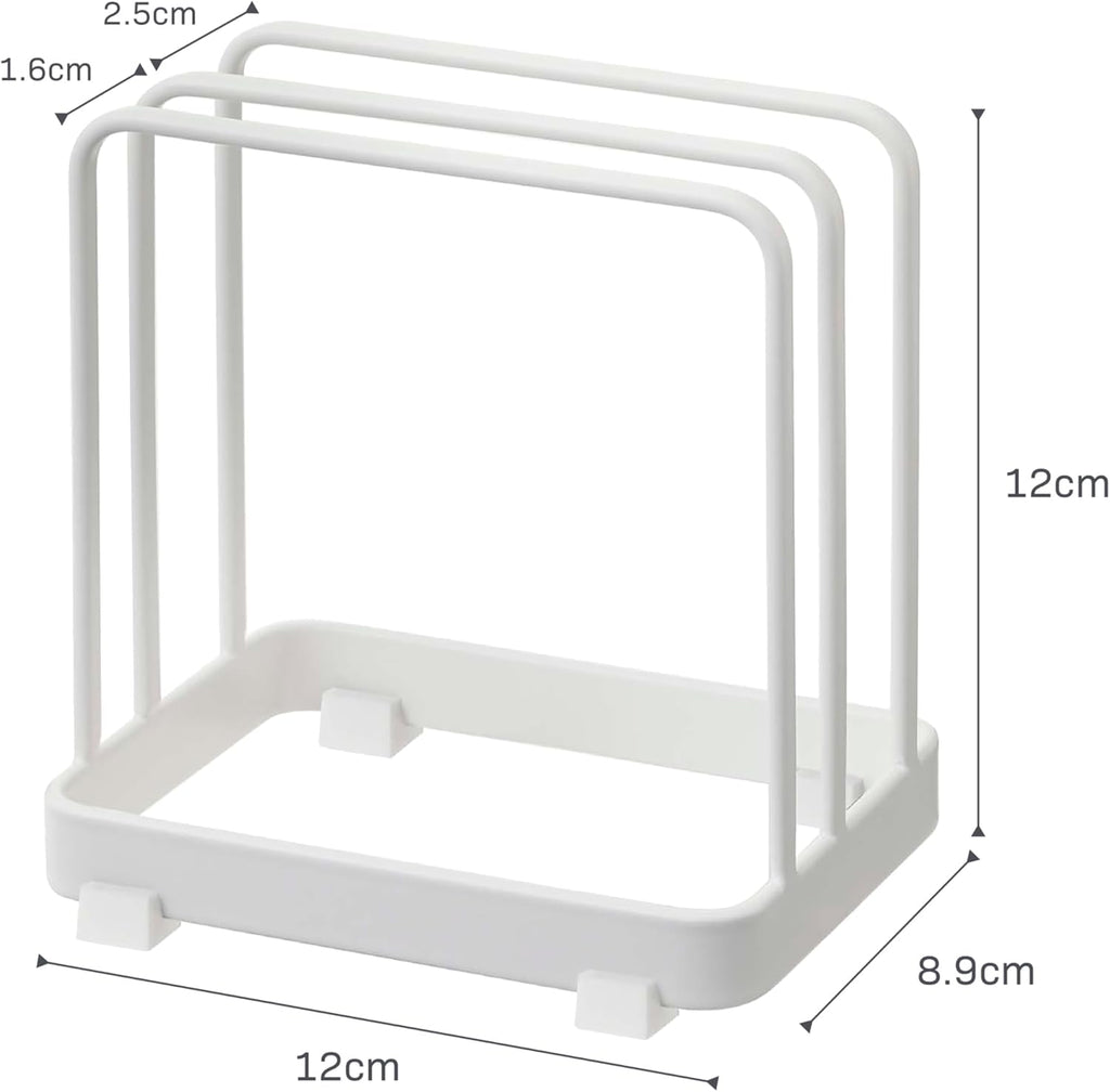Modern Steel Cutting Board Storage Rack, Kitchen Plate Organizer Holder for Space-Saving Countertop Organization