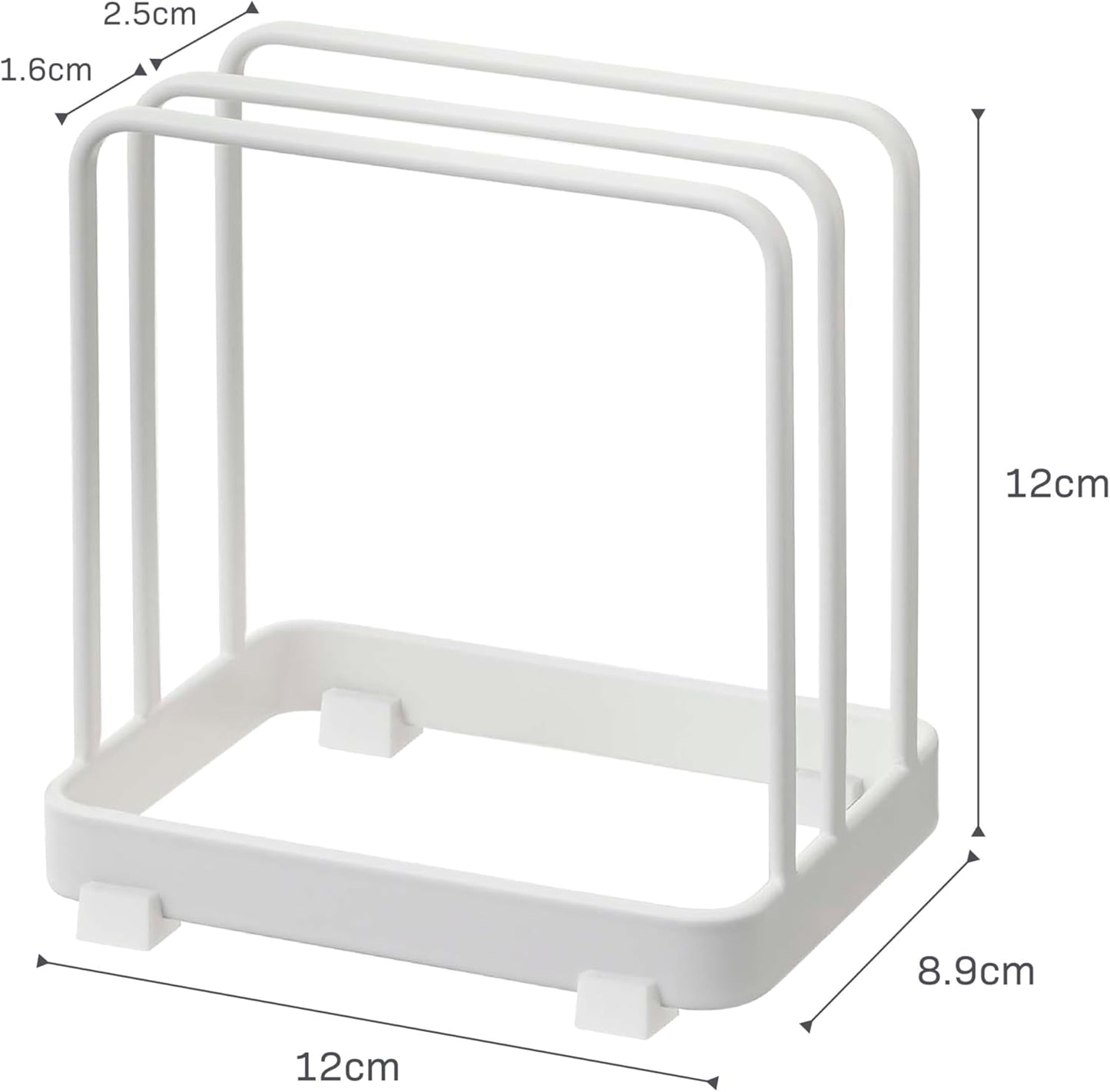 Modern Steel Cutting Board Storage Rack, Kitchen Plate Organizer Holder for Space-Saving Countertop Organization