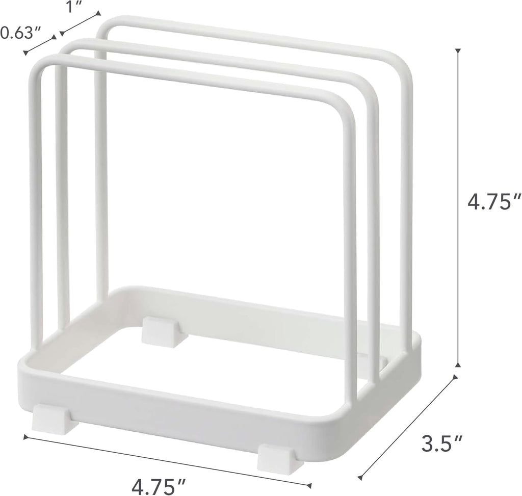 Modern Steel Cutting Board Storage Rack, Kitchen Plate Organizer Holder for Space-Saving Countertop Organization