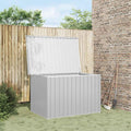 Large Outdoor Storage Box Set, Galvanized Steel & Resin Deck Storage Organizer for Garden Tools, Patio Cushions & Outdoor Equipment