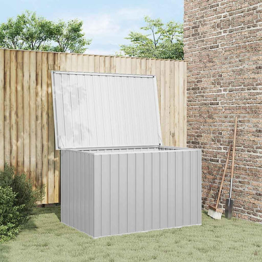 Large Outdoor Storage Box Set, Galvanized Steel & Resin Deck Storage Organizer for Garden Tools, Patio Cushions & Outdoor Equipment