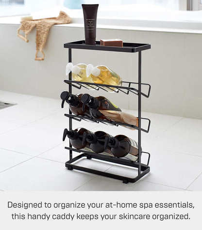 Modern Steel Bathroom Shower Rack Organizer - 17" Wall-Style Bath Caddy Shelf for Shampoo, Soap Dispensers and Bathroom Essentials Storage Solution