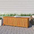 Rustic Acacia Wood Outdoor Storage Box with Wheels, Weather-Resistant Garden Deck Box for Cushions, Tools & Patio Essentials