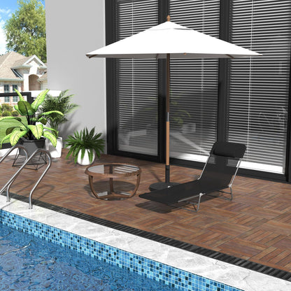 Folding Chaise Lounge Chair with Adjustable Backrest, Outdoor Sun Lounger for Poolside, Beach, Patio, Lawn & Garden Relaxation
