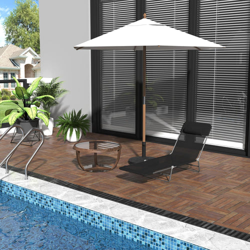 Folding Chaise Lounge Chair with Adjustable Backrest, Outdoor Sun Lounger for Poolside, Beach, Patio, Lawn & Garden Relaxation