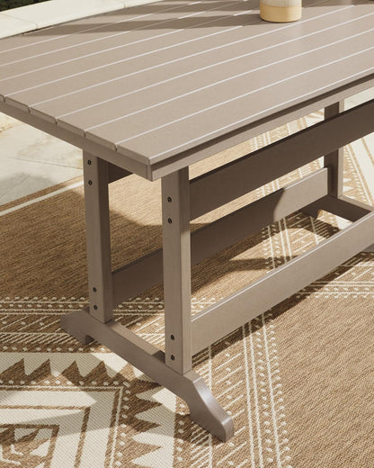 Outdoor Counter Height Dining Table, Weather-Resistant Slatted Patio Table for Garden, Deck & Backyard Entertaining